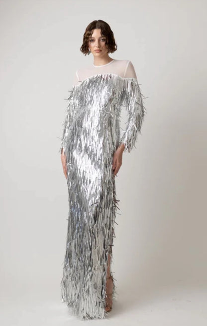 Silver Sequin Icicles Dress