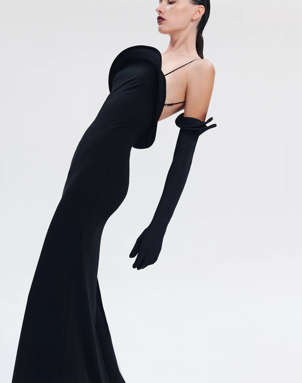 Tailored Stretch-Fit Maxi Dress, Black