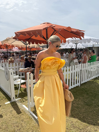 Pollen taffeta maxi skirt & flower top