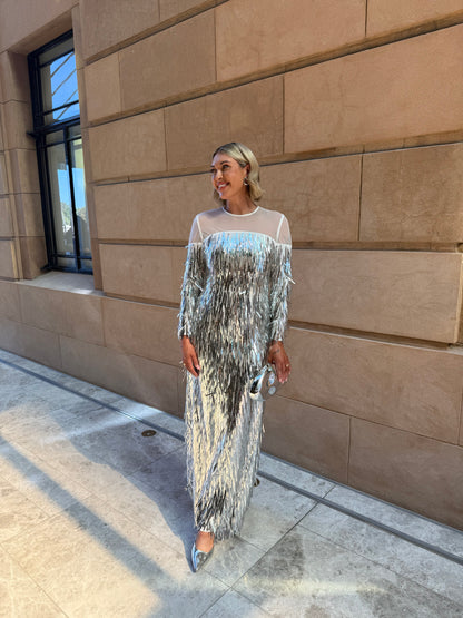 Silver Sequin Icicles Dress