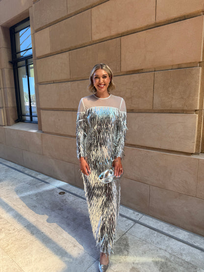 Silver Sequin Icicles Dress