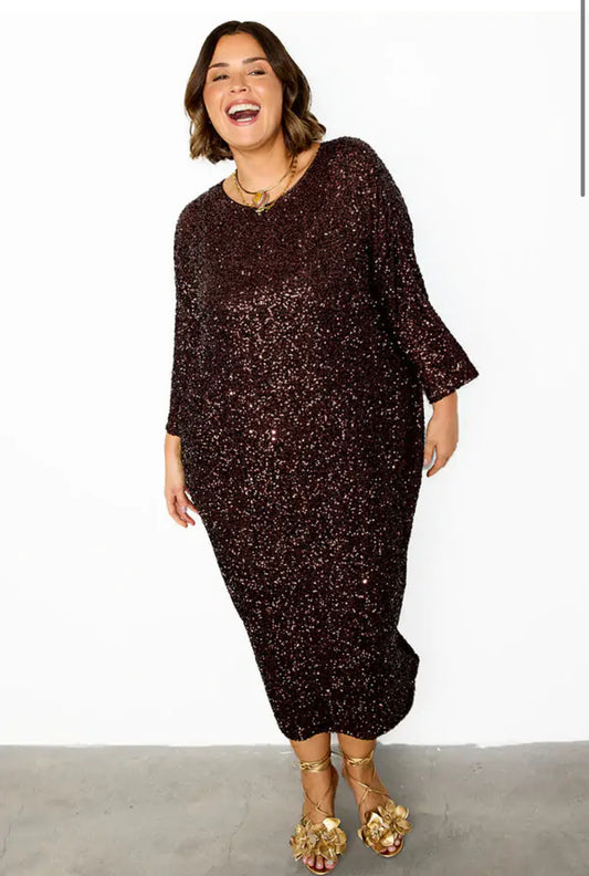 Brown Sequin Jem Dress