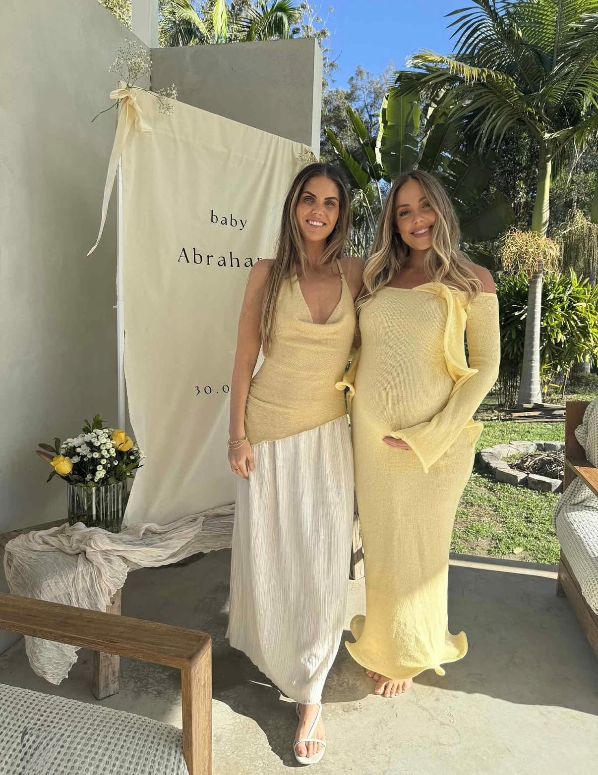 Sandrine Off Shoulder Knit Maxi Dress, Lemon