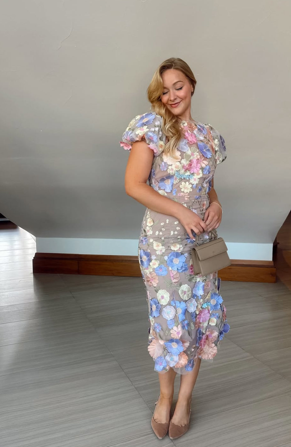 SALE Astraea 3D Lace Maxi Dress In Purple