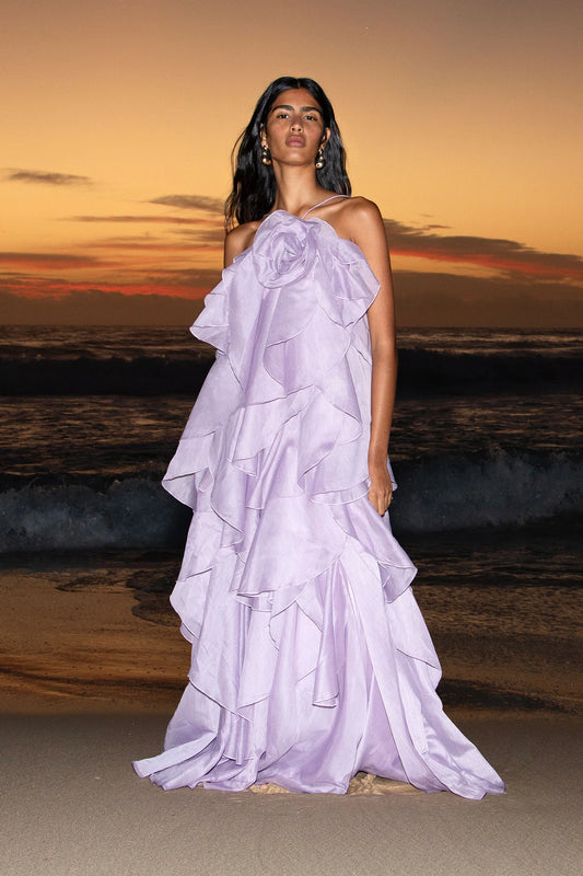Aje Pandorea Layered Maxi Dress, Purple