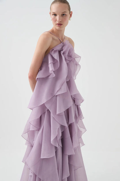 Aje Pandorea Layered Maxi Dress, Purple