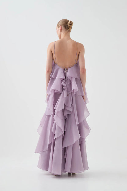 Aje Pandorea Layered Maxi Dress, Purple