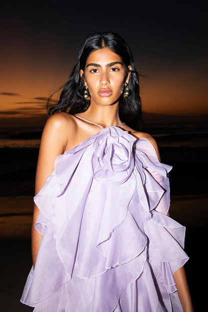 Aje Pandorea Layered Maxi Dress, Purple