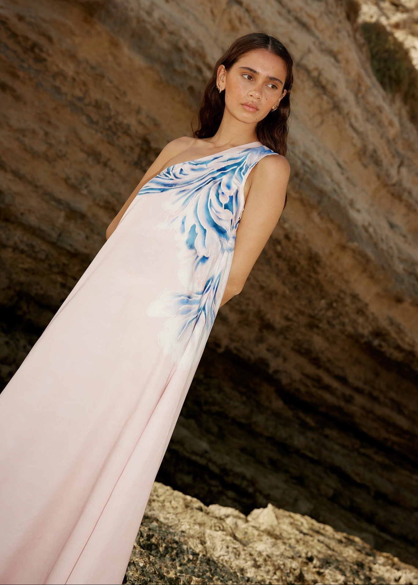 Aston Studio Mila Dress, Seashell/Iceberg