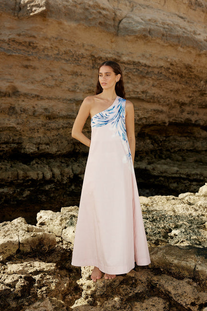 Aston Studio Mila Dress, Seashell/Iceberg