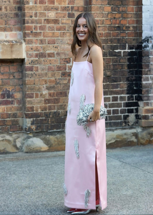 Alemais Cindy embellished slip dress