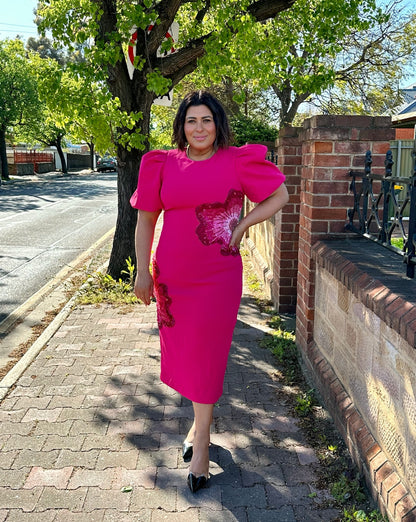 rebecca vallance monroe midi dress Rebecca Vallance Monroe Midi Dress, Pink Plus One Dress Hire