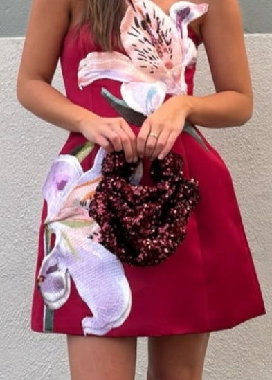 Aura Grab Bag, Burgundy Multi