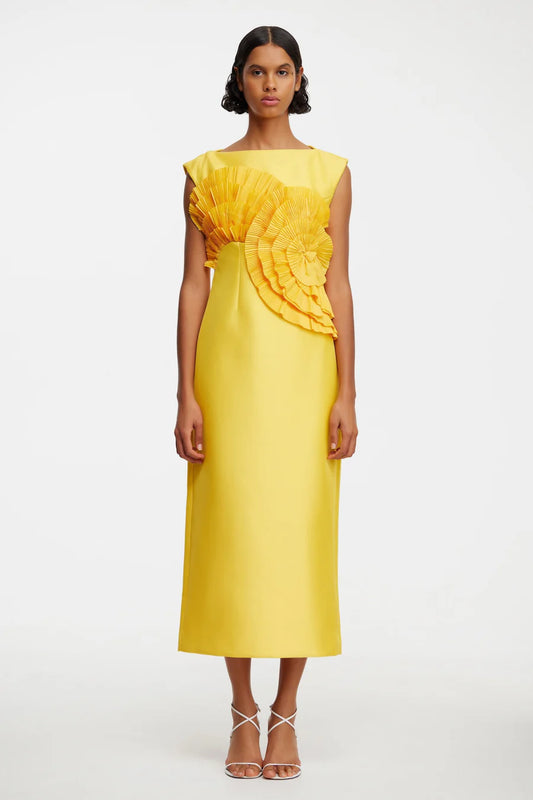 Acler Glynde Midi Dress, Honey Gold