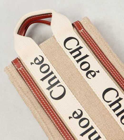 Chloe | Mini Woody North South Tote bag, linen