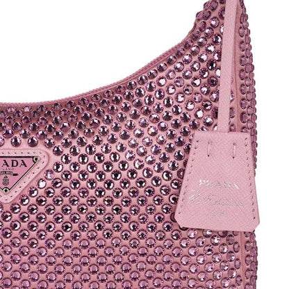 Prada | Satin mini-bag with crystals, pink