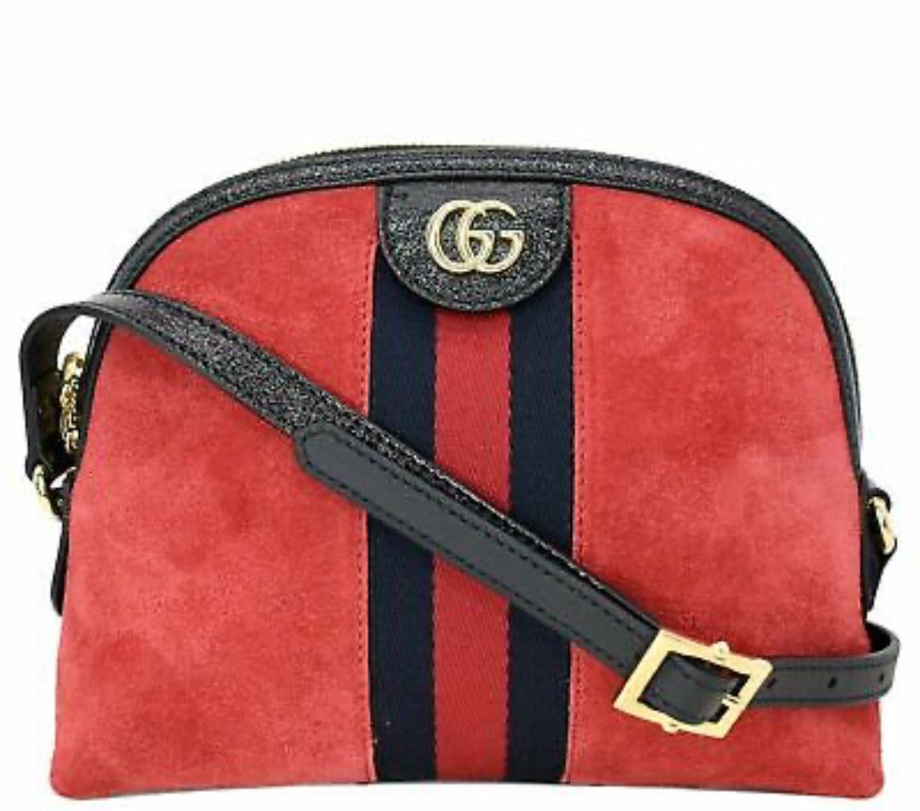 Gucci | Ophidia GG Vintage Suede Shoulder Bag, Red