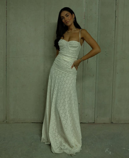 Camille Lace Maxi Dress, Cream