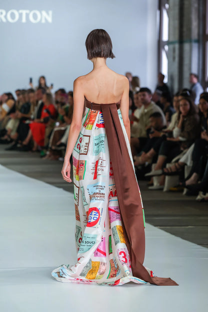 Oroton Ticket Print Gown