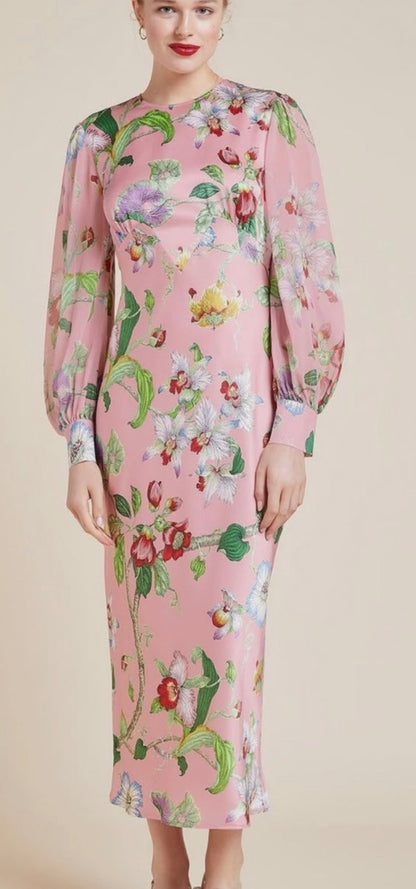 Aurelia Eden Mid Length Silk Dress