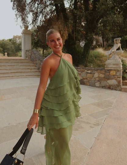 Gaia Tiered Maxi Dress, Juniper