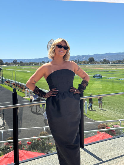 Effie Kats Curved Strapless Maxi Dress