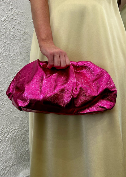 Baguette Clutch, Hot Pink