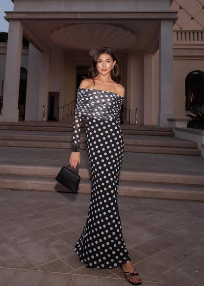 Thelma Dress in Diagonal Dot