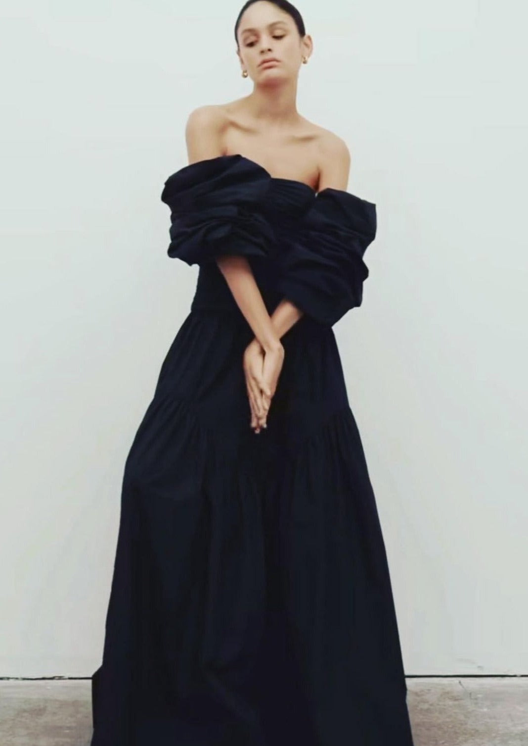 Shona Joy Maiori Contour Ruched Maxi Dress, Black