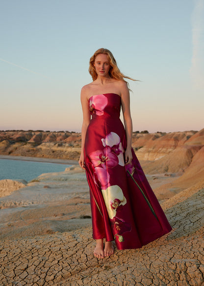 Aston Studios Audrey Dress in Redcurrant Phalae