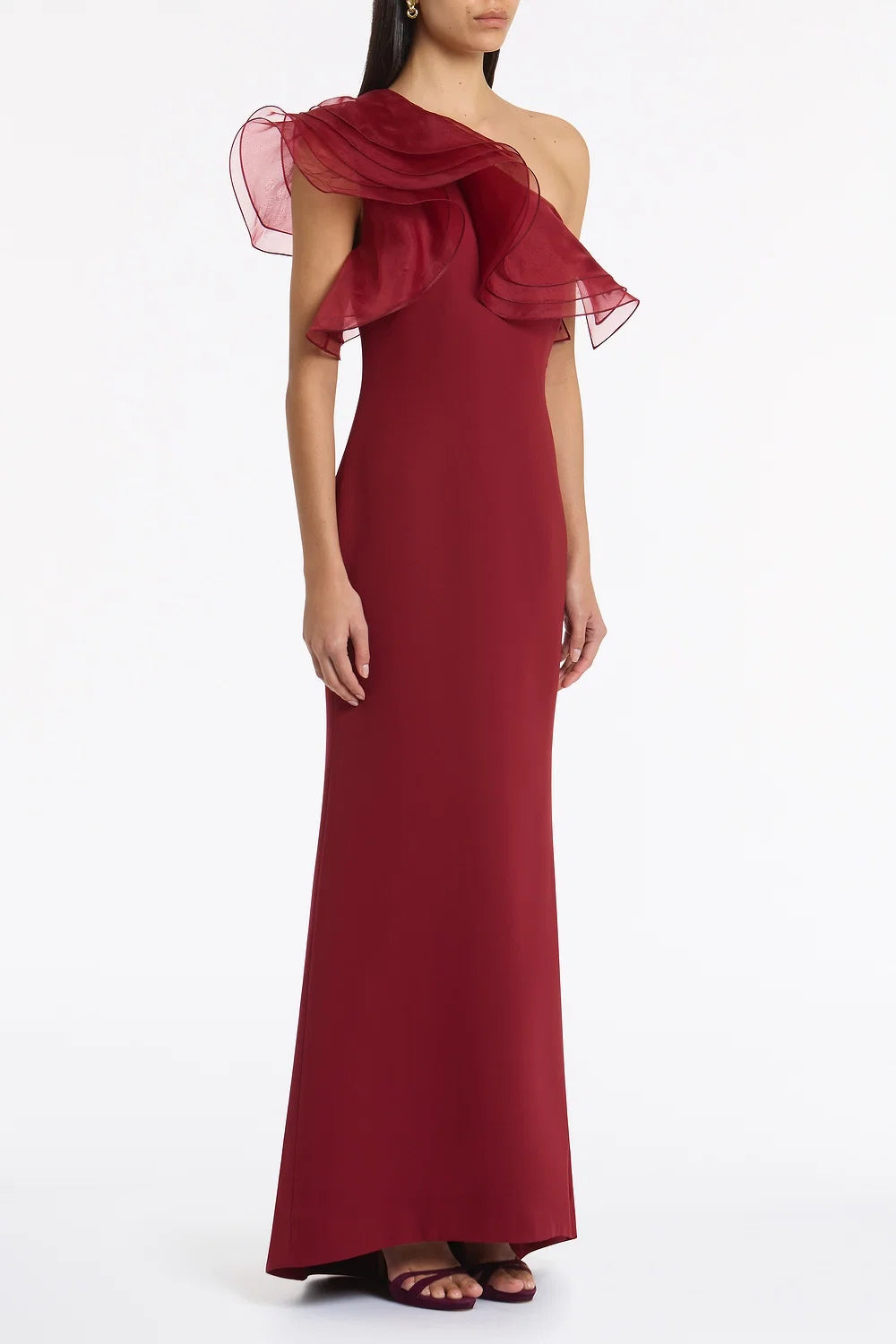 Carla Zampatti Organza Gown, Cabernet