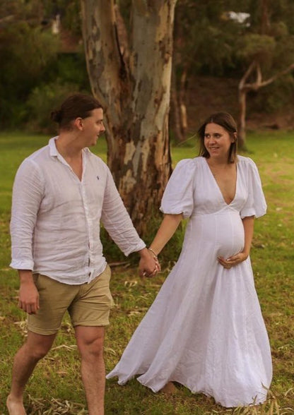 dissh aisle linen dress Muse @lozcrispy styles the Aisle white linen sleeve midi dress. Shop the collection now. #DISSH